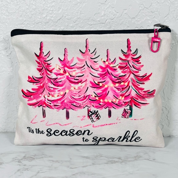 Festive Pink Tree Pouch - Picture 4 of 9